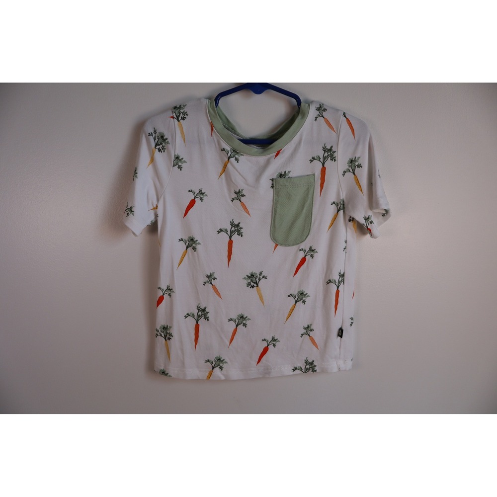 Kyte Baby Bamboo Carrot Print Short Sleeve Pocket Tee Shirt Toddler 3T
